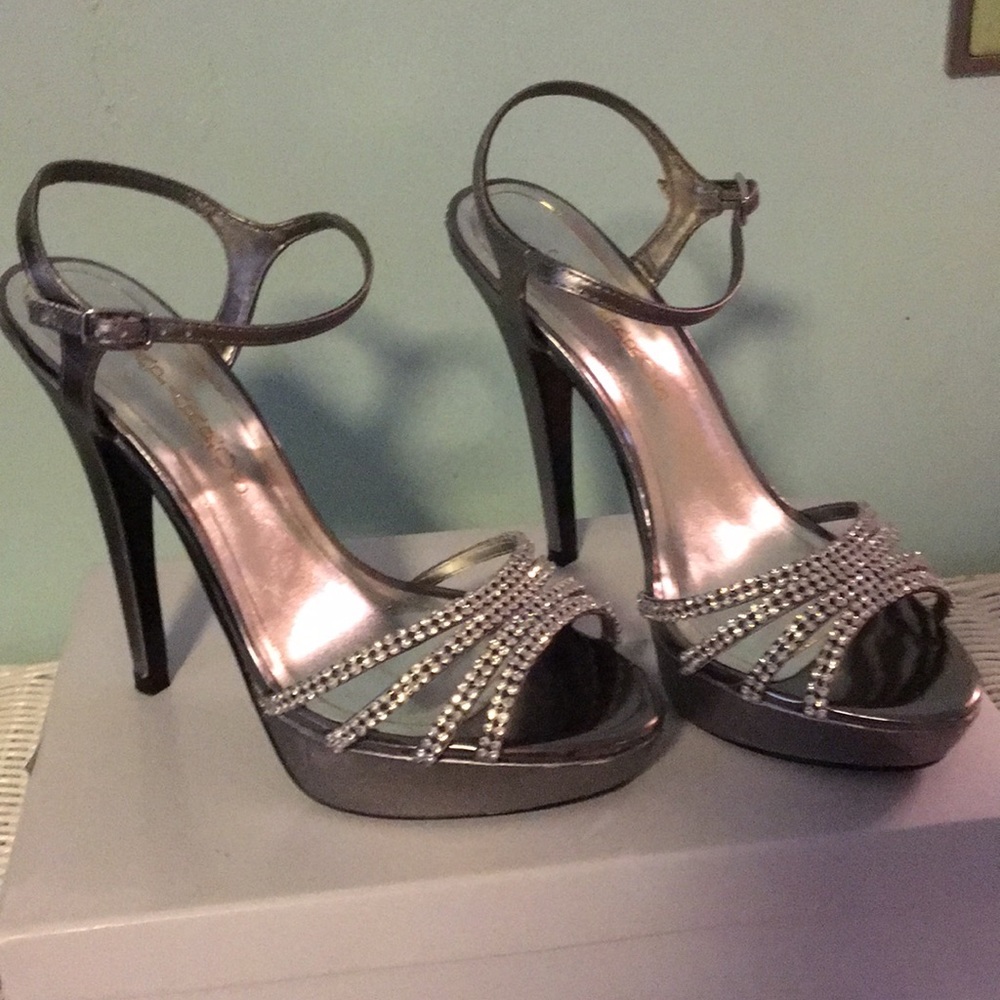Silver and Rhinestone Heels